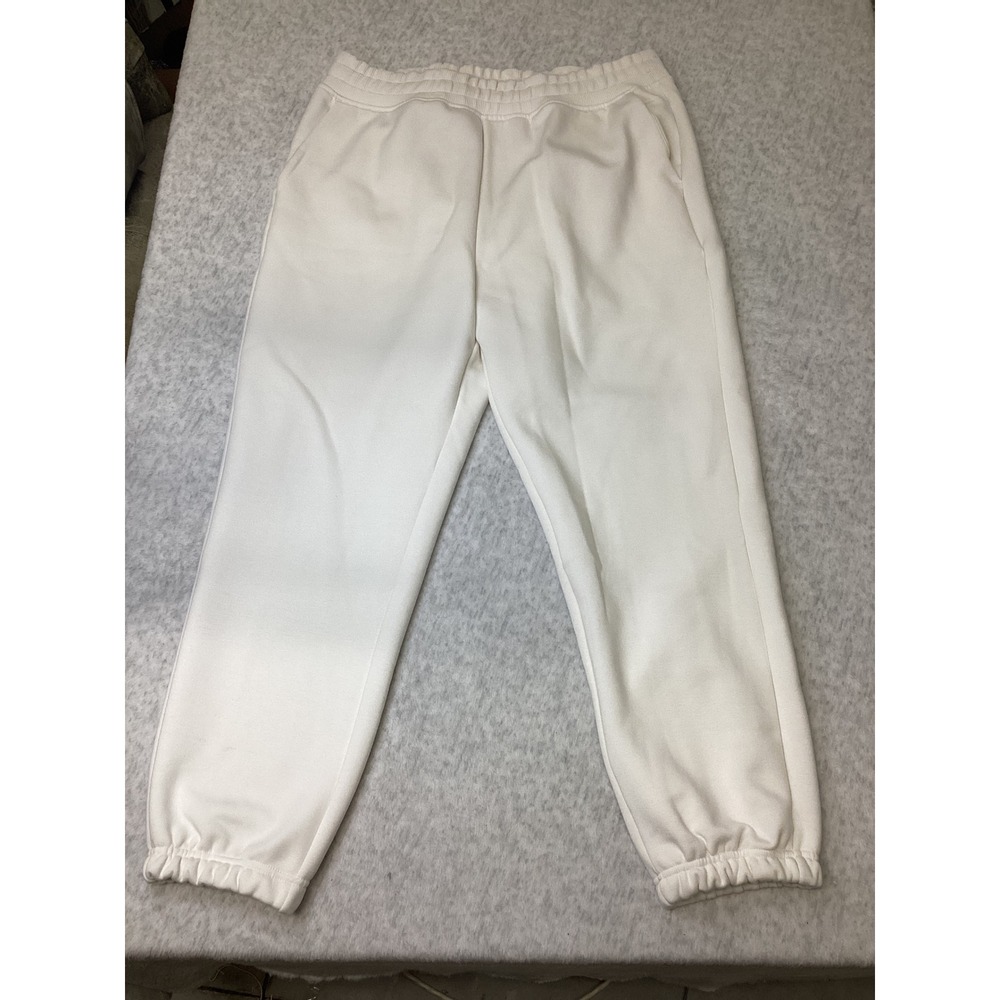 CALIA Soft Scuba Fleece Cinch Jogger Pants Cloud Cover White XXL WAX115 NWT